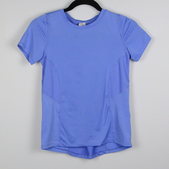 Periwinkle Blue Workout Top Short Sleeve Tee sz L - Picture 2 of 5